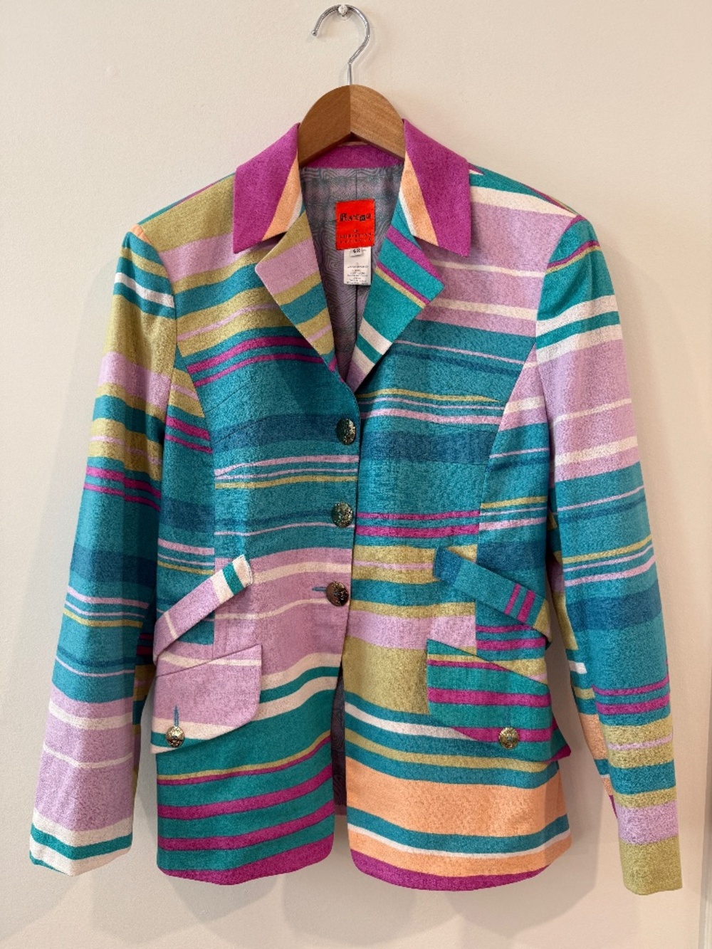 Vintage Bazar by Christian Lacroix colourful blazer jacket, made France, EU 42